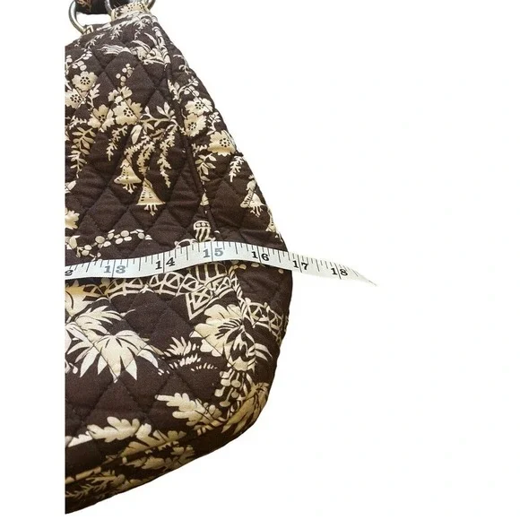 Vera Bradley Imperial Toile Large Hobo Shoulder Bag Brown White Pink Birds - Picture 15 of 16